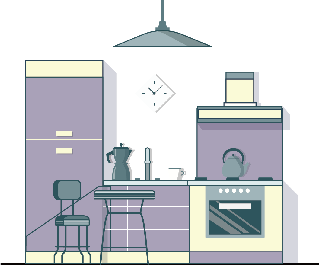 Modern Kitchen Illustration PNG