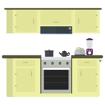 Modern Kitchen Setup Vector PNG