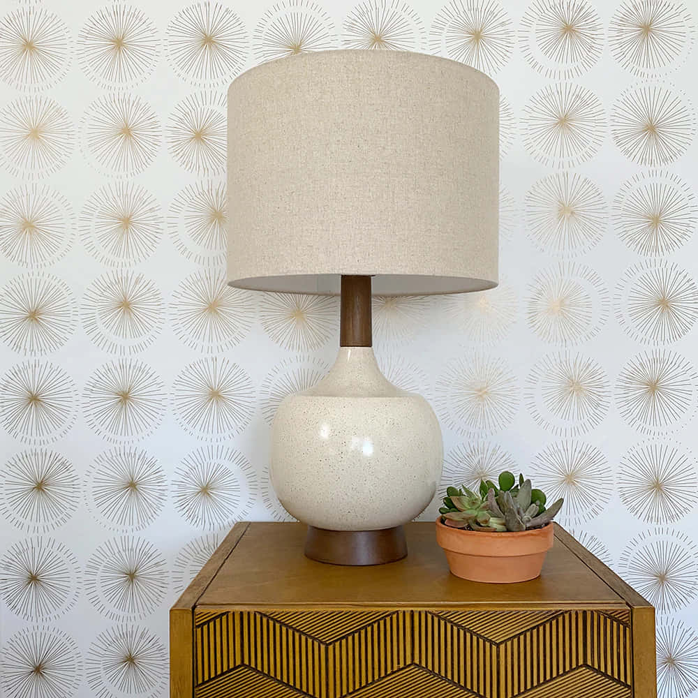 Modern Lampand Succulent Against Starburst Wallpaper Wallpaper