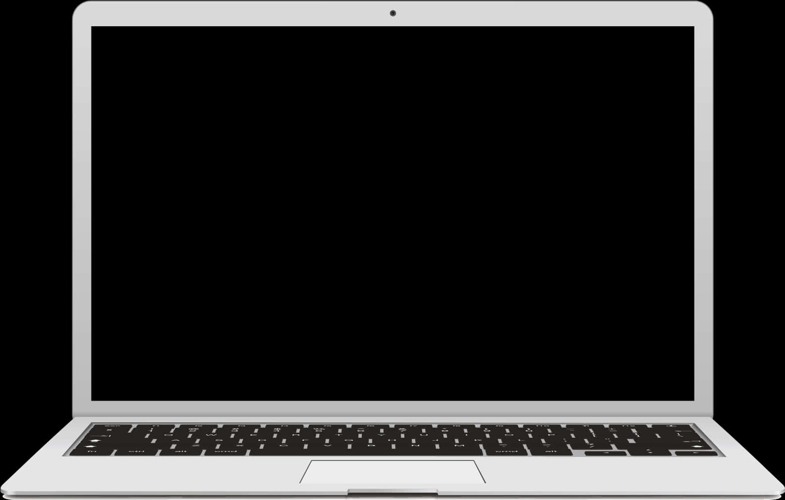 Modern Laptop Isolatedon Black Background PNG