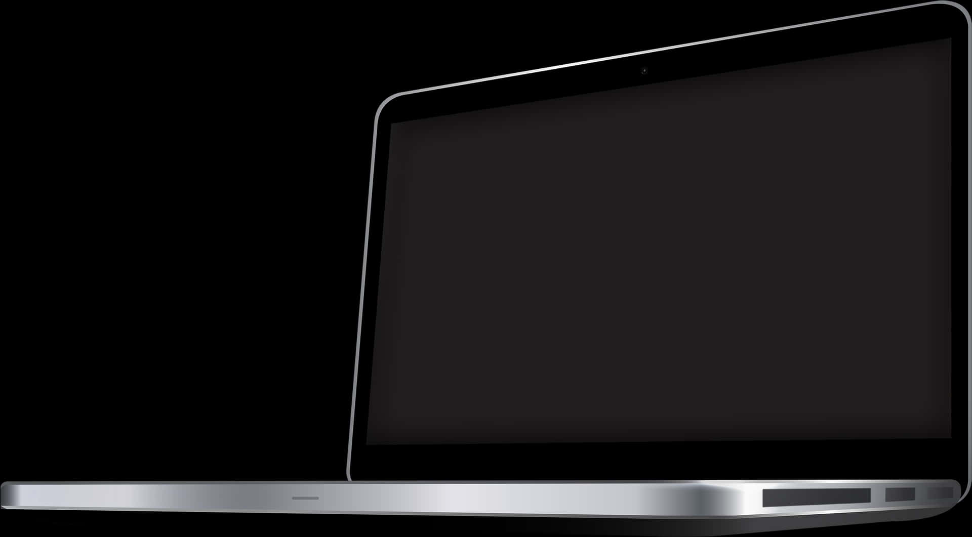 Modern Laptop Side View PNG
