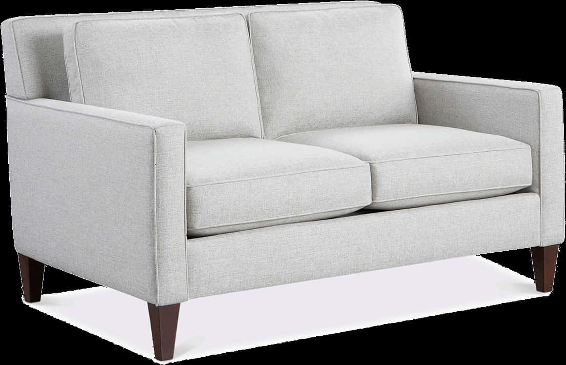 Modern Light Gray Loveseat Couch PNG