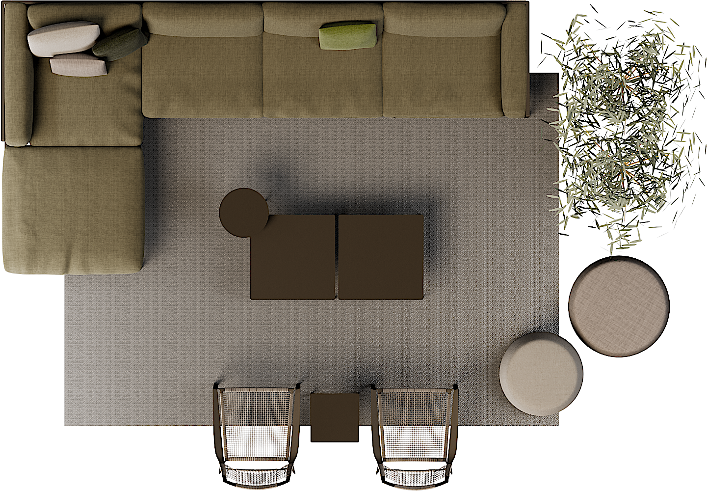 Modern Living Room Layout Top View PNG