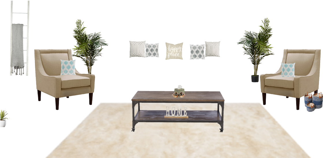 Modern Living Room Setup PNG