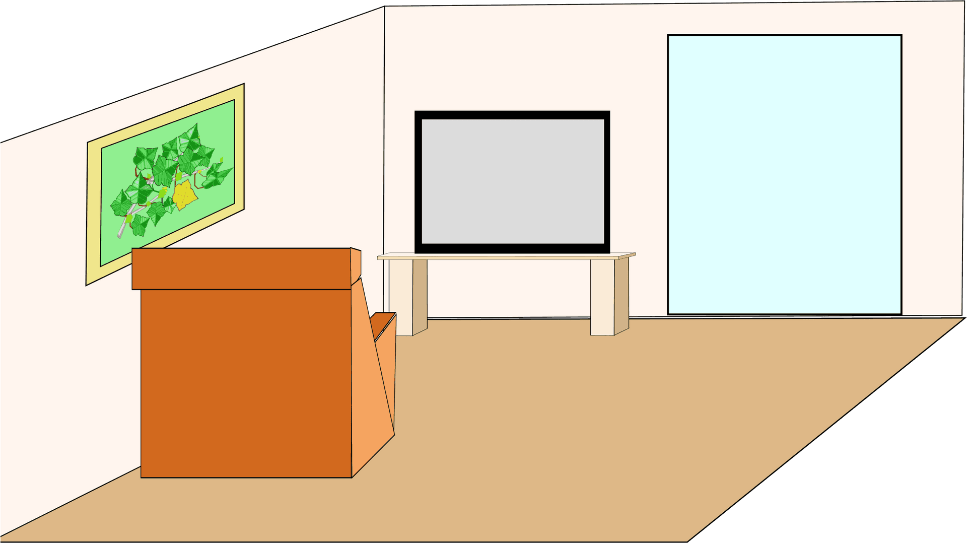 Modern Living Room Sketch PNG