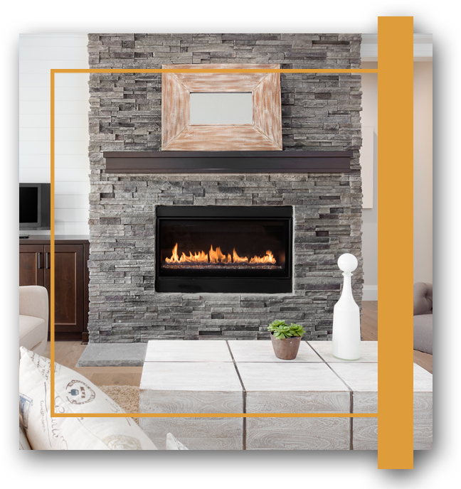 Modern Living Roomwith Fireplace PNG