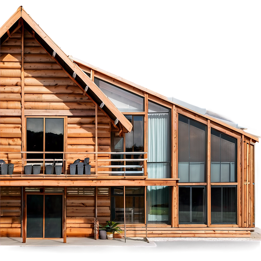 Modern Log Cabin Architecture Png 06122024 PNG
