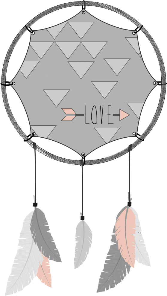 Modern Love Themed Dreamcatcher PNG