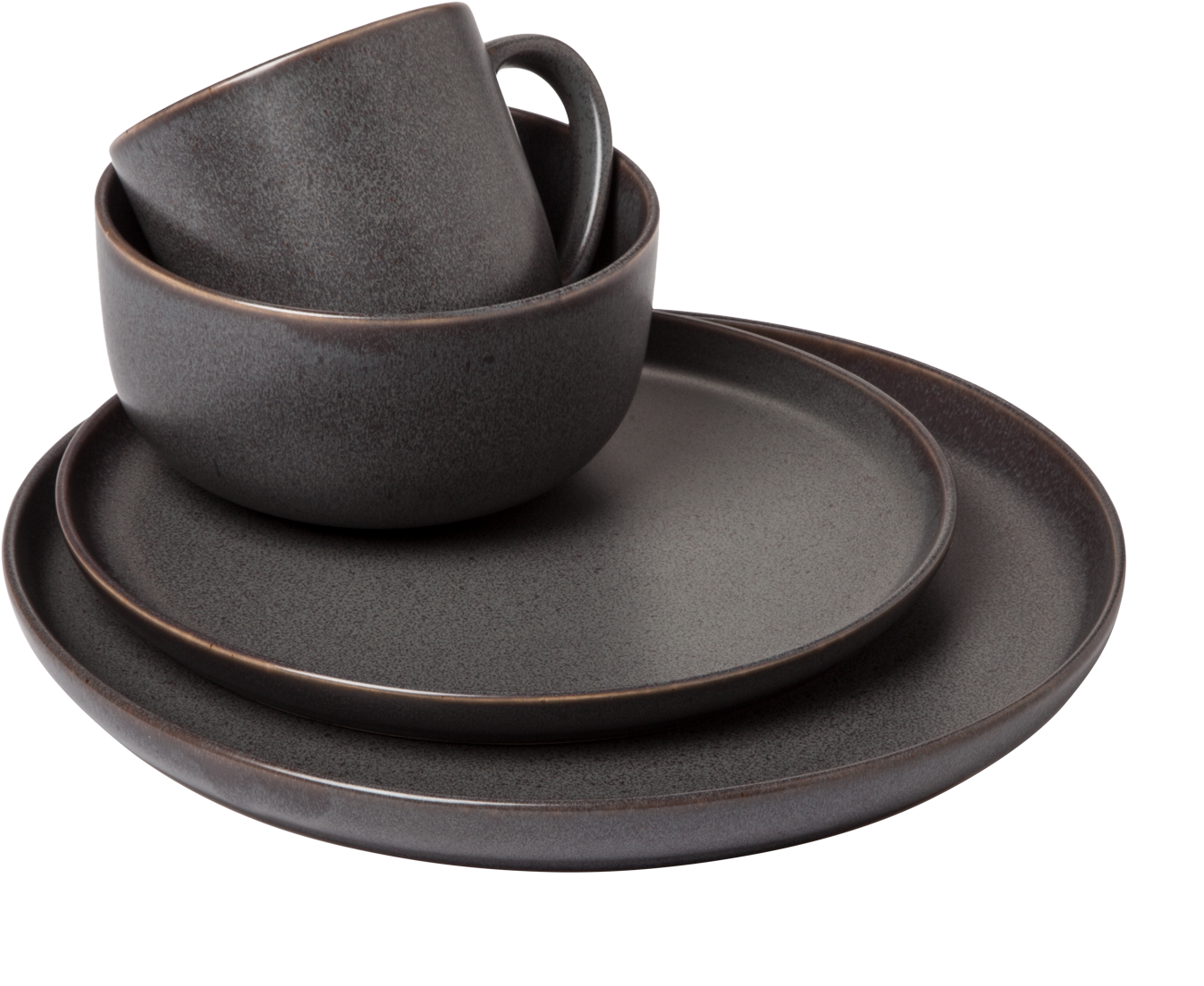 Download Modern Matte Black Dinnerware Set | Wallpapers.com