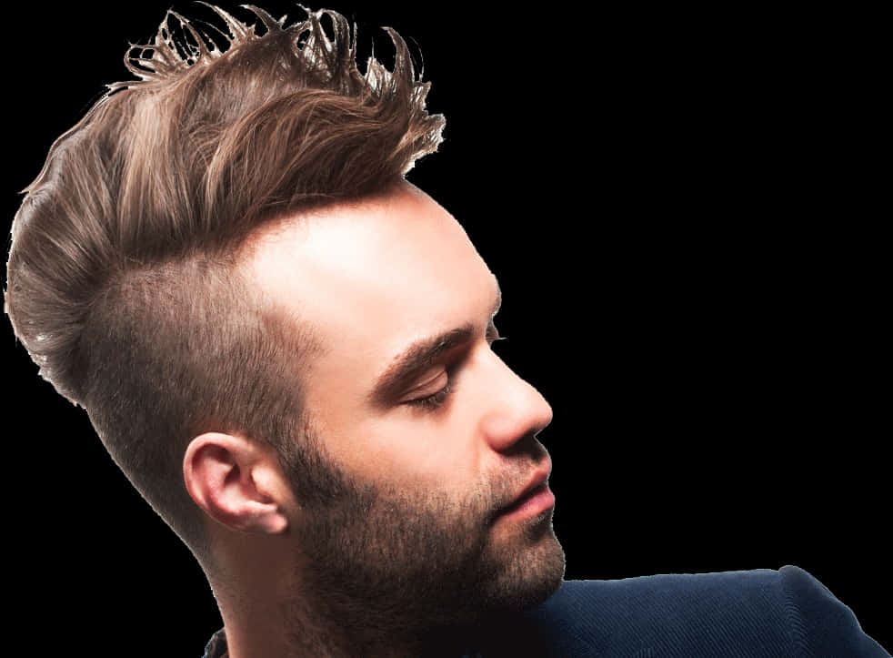 Modern Mens Hairstyle Side Profile PNG