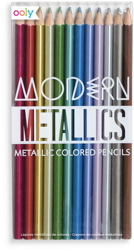 Modern Metallics Colored Pencils Packaging PNG