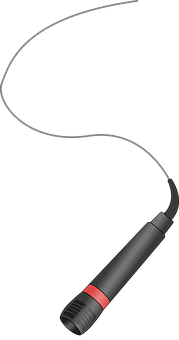 Modern Microphonewith Cable Silhouette PNG