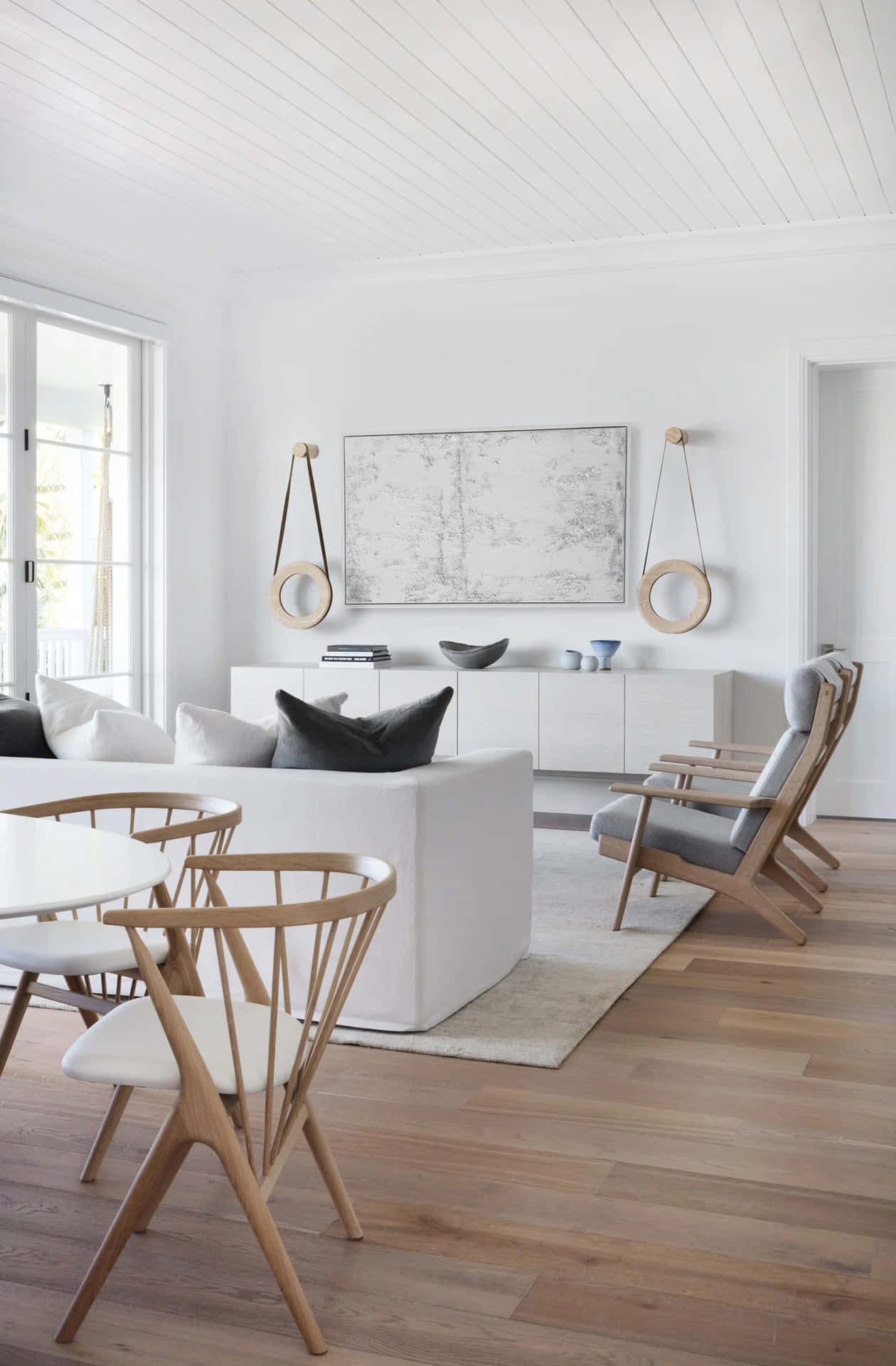 Moderne Minimalistische Woonkamer Interieur Achtergrond