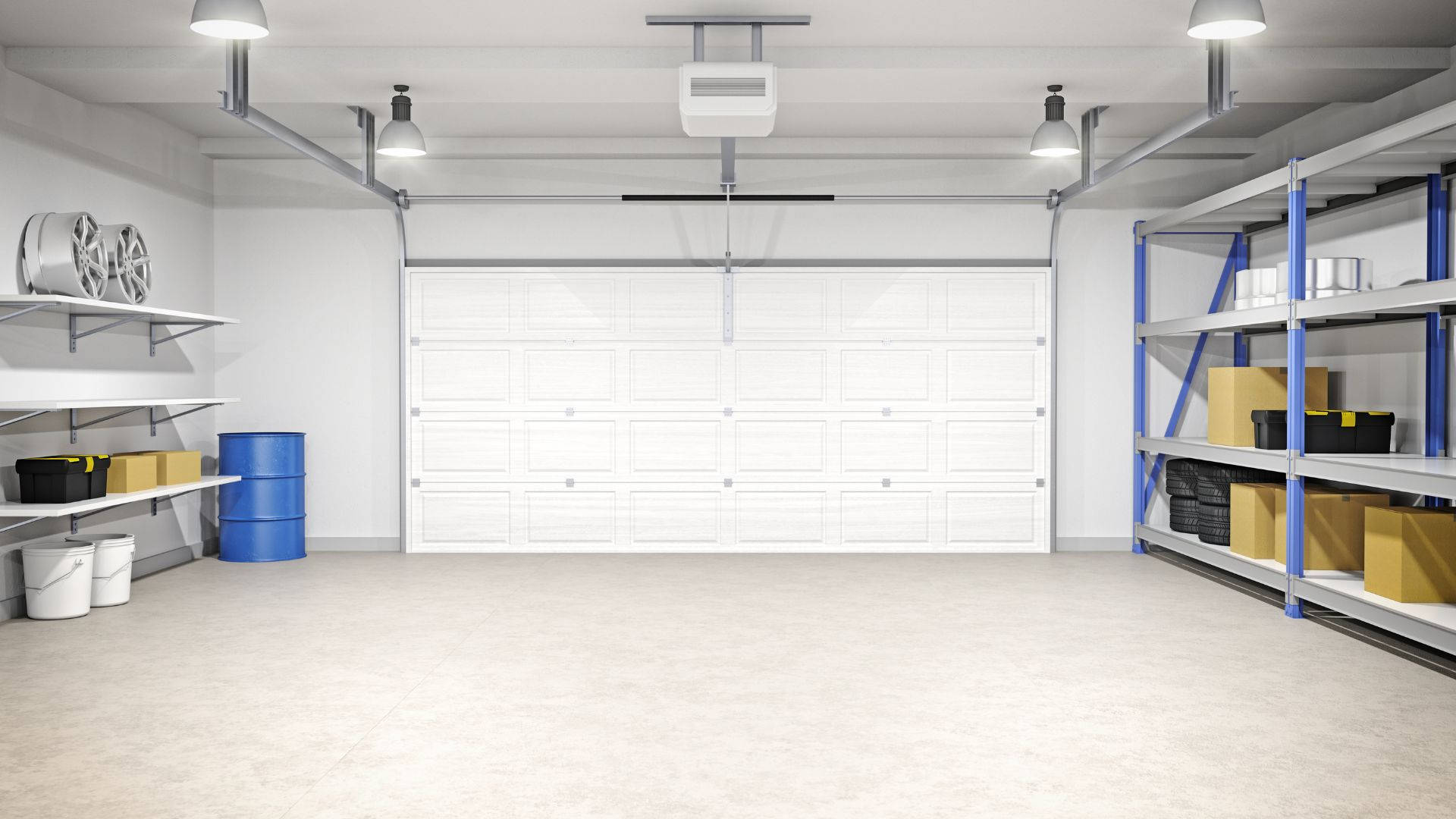 Modern Minimalist White Aesthetic Garage Wallpaper