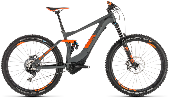 Modern Mountain Bike Orange Black PNG