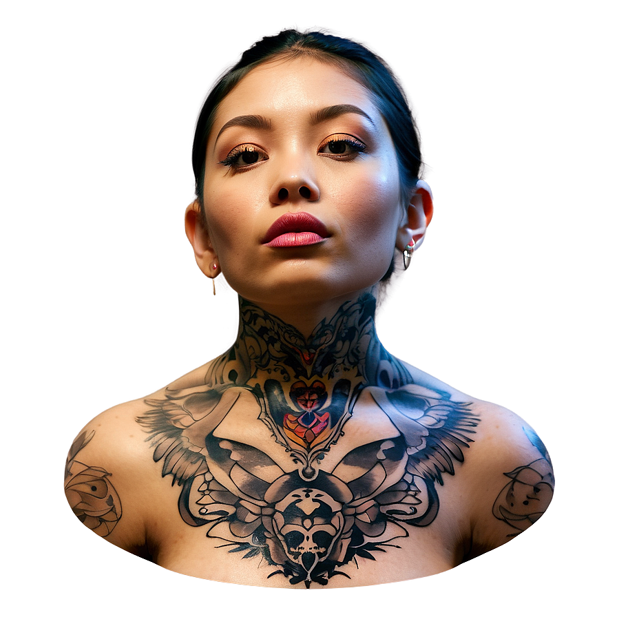 Modern Neck Tattoo Illustrations Png Smm PNG