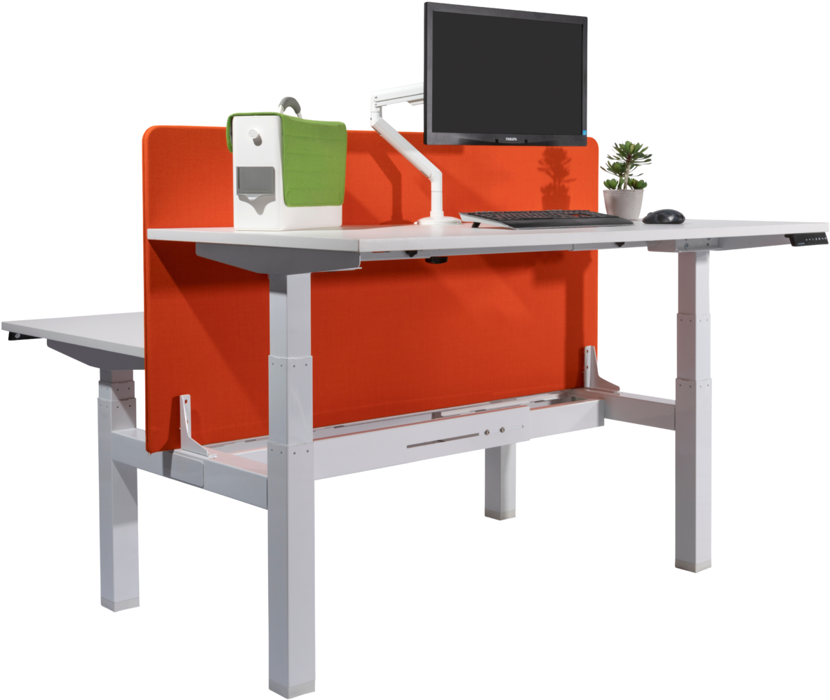 Modern Office Computer Desk Setup PNG