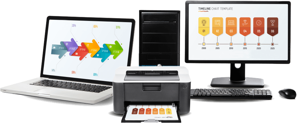 Modern Office Setupwith Technology Devices PNG