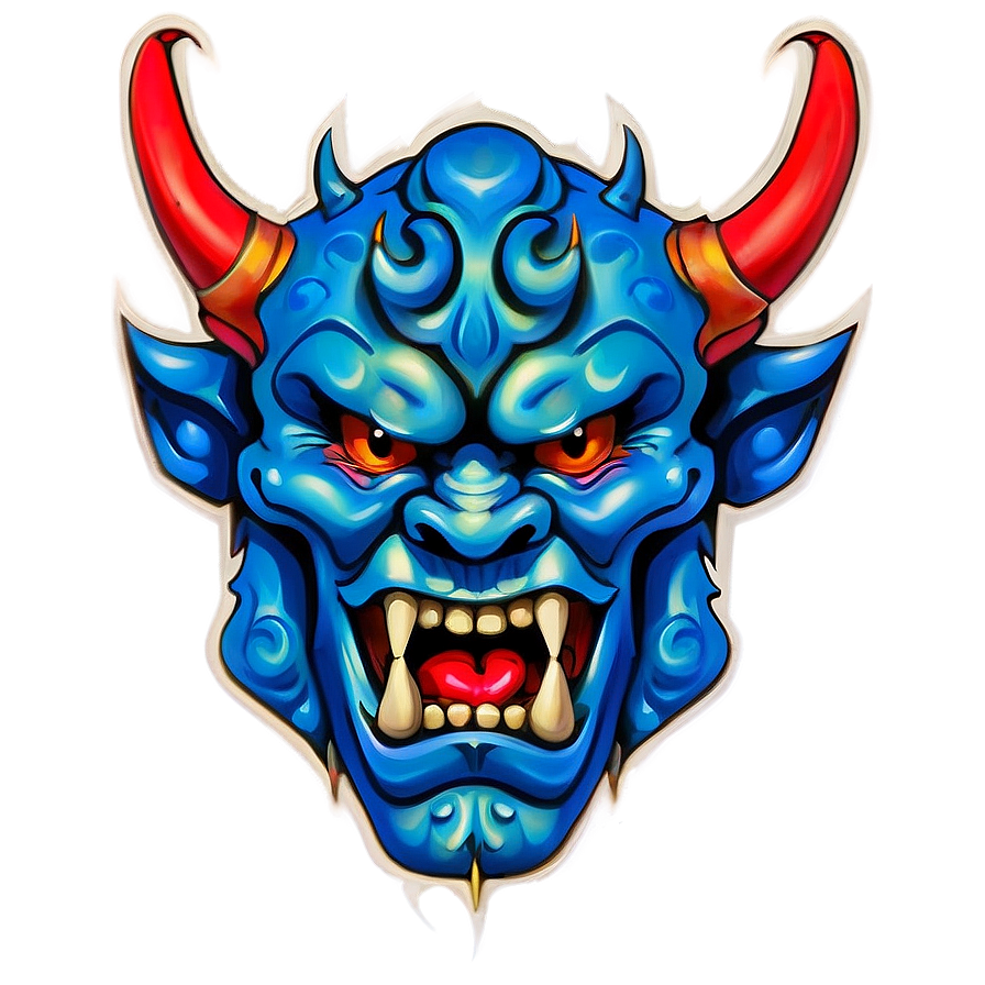 Modern Oni Tattoo Design Png 06122024 PNG