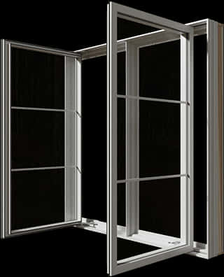 Modern Open Casement Window PNG