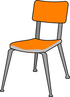 Modern Orange Chair Graphic PNG