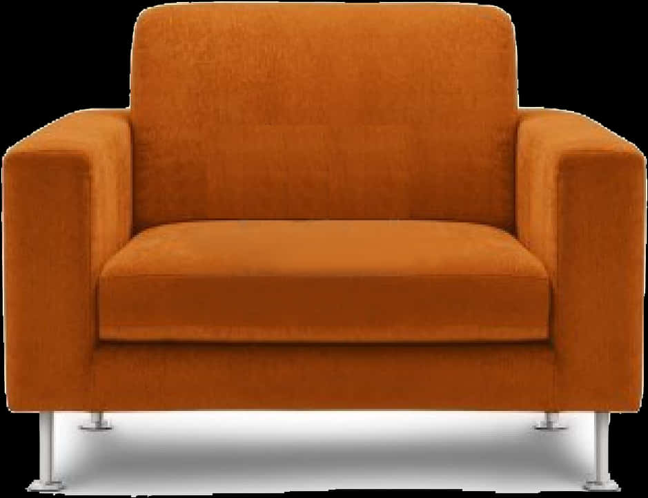 Modern Orange Loveseat Furniture PNG