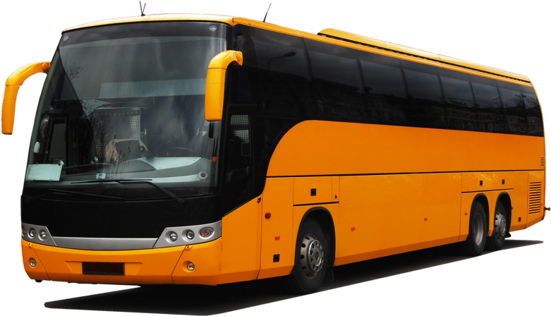 Modern Orange Tour Bus PNG