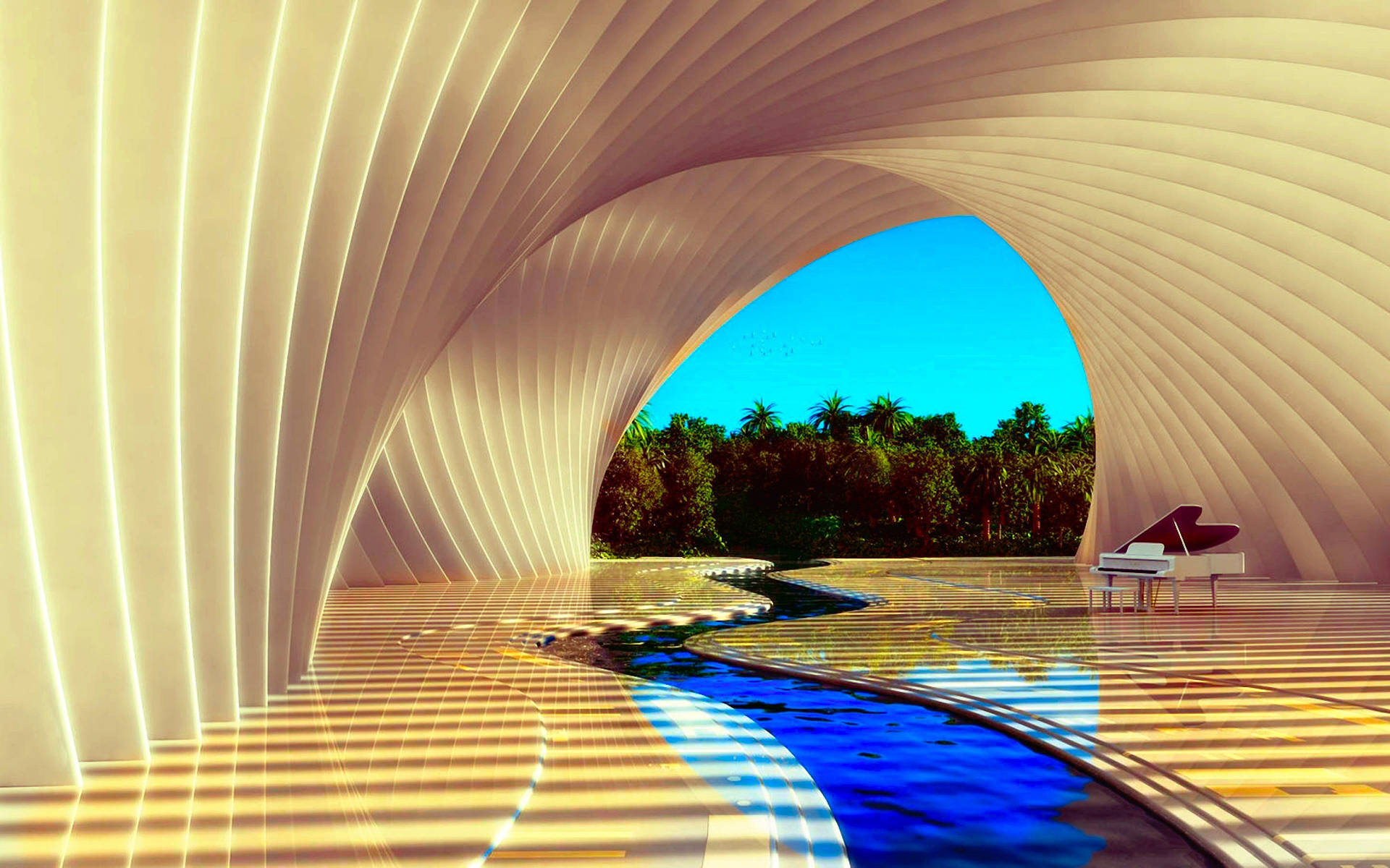 Perspectivamoderna Arquitectura Elegante Fondo de pantalla