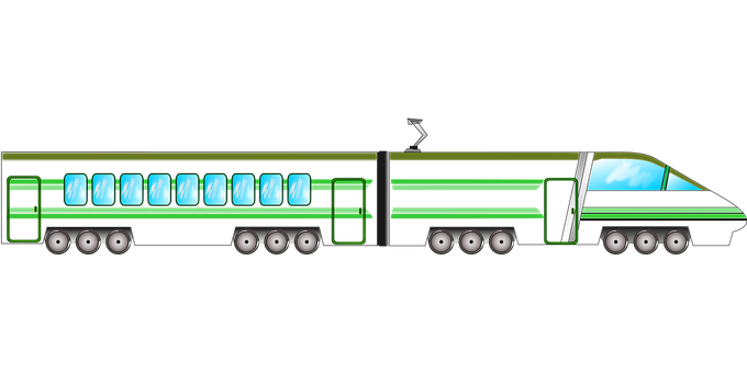 Modern Passenger Train Illustration PNG