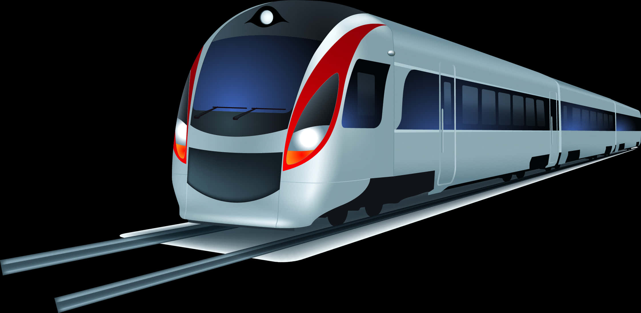 Modern Passenger Train Illustration PNG
