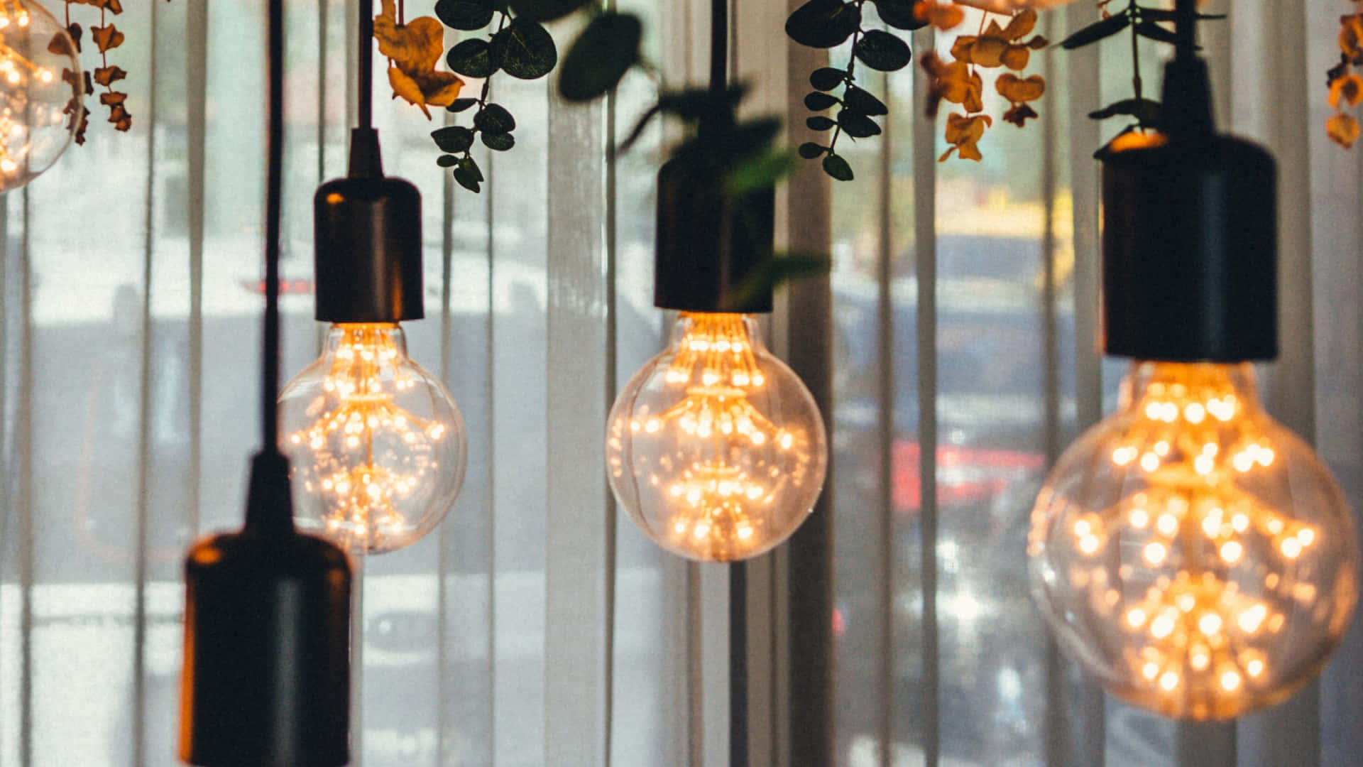 Modern Pendant Lights With Plants Wallpaper