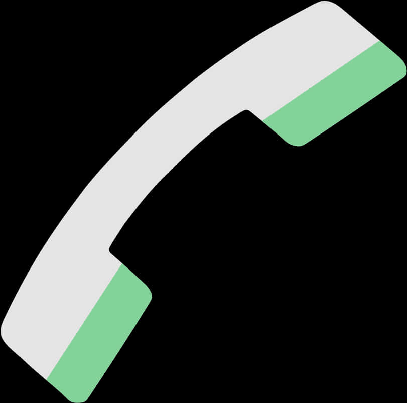 Greenand White Phone Icon PNG