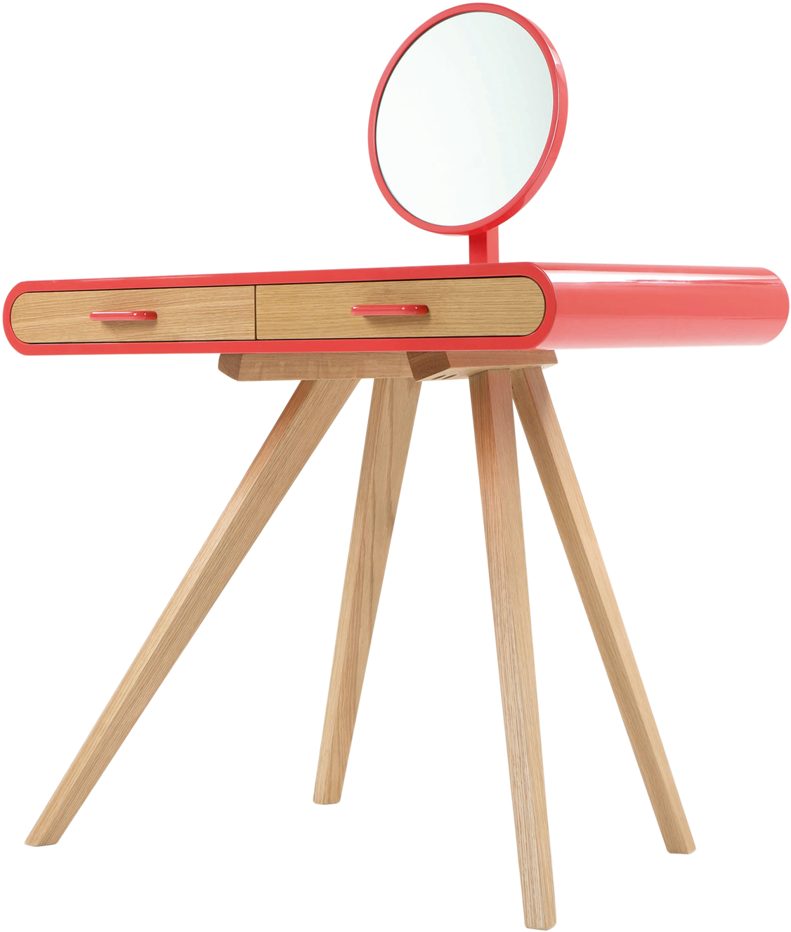 Modern Pinkand Wood Dressing Table PNG