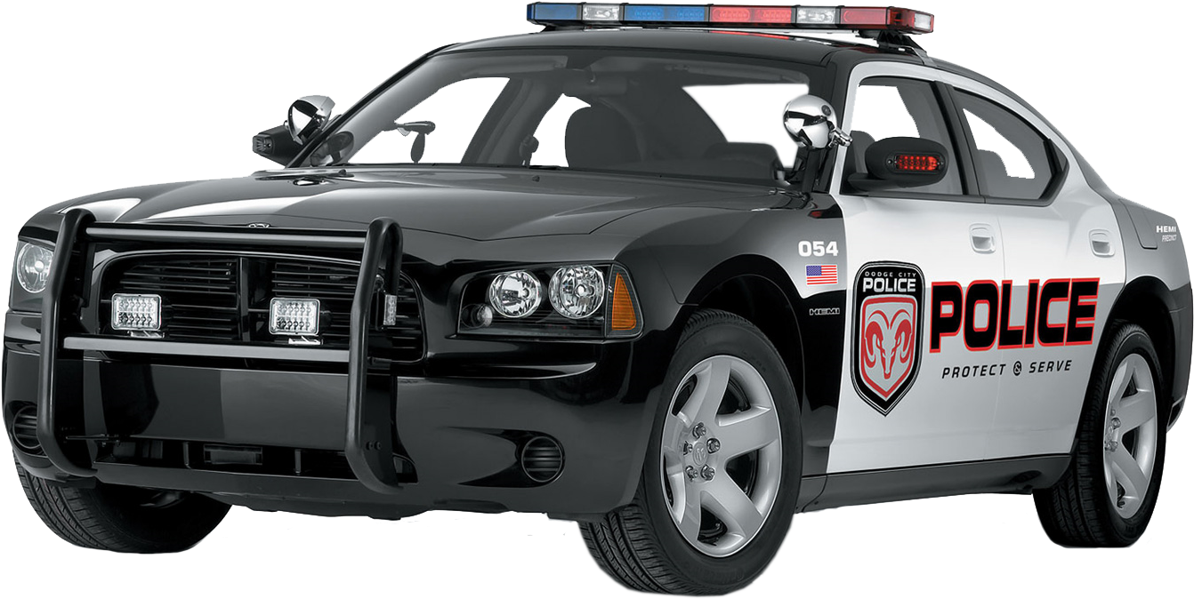 Modern Police Car With Emergency Lights PNG