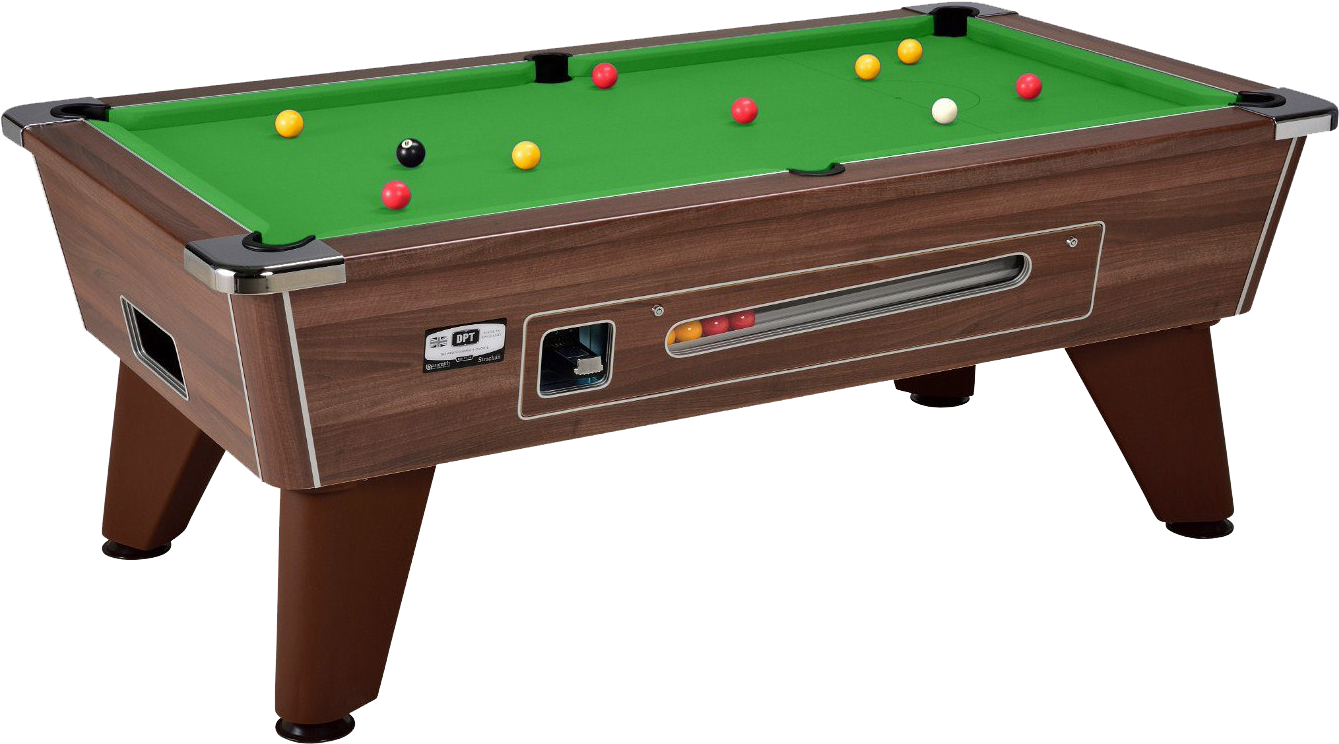 Modern Pool Table With Balls Setup PNG