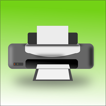 Modern Printer Icon Green Background PNG