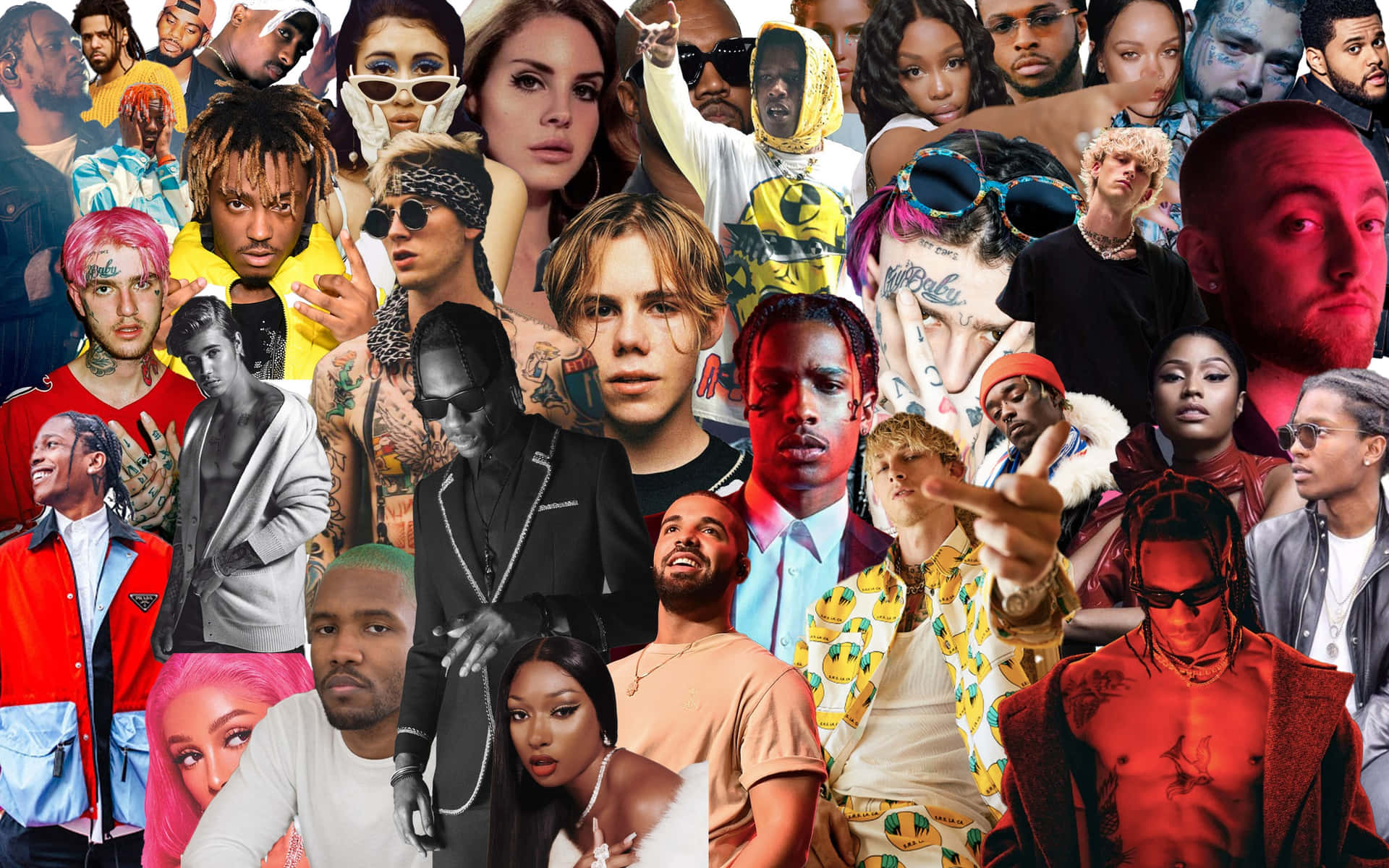 Collage D'artistes De Rap Modernes Fond d'écran