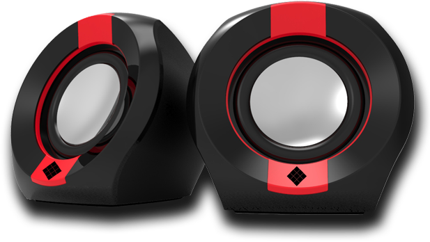 Modern Red Black Desktop Speakers PNG