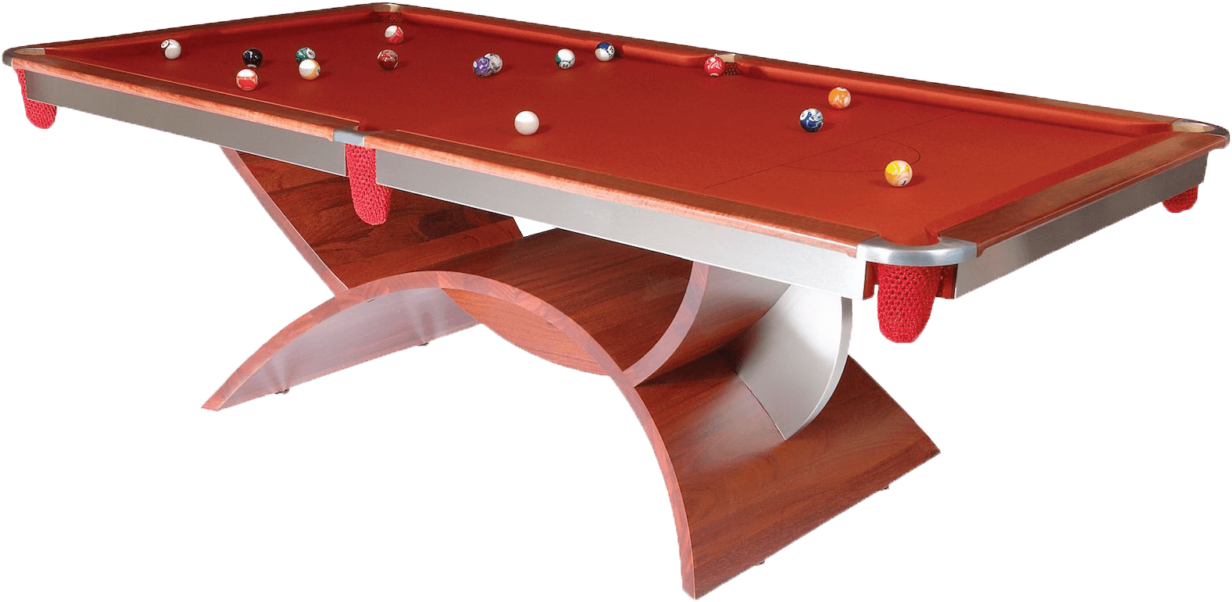 Modern Red Pool Table Design PNG
