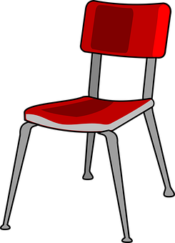 Modern Redand Black Chair Graphic PNG