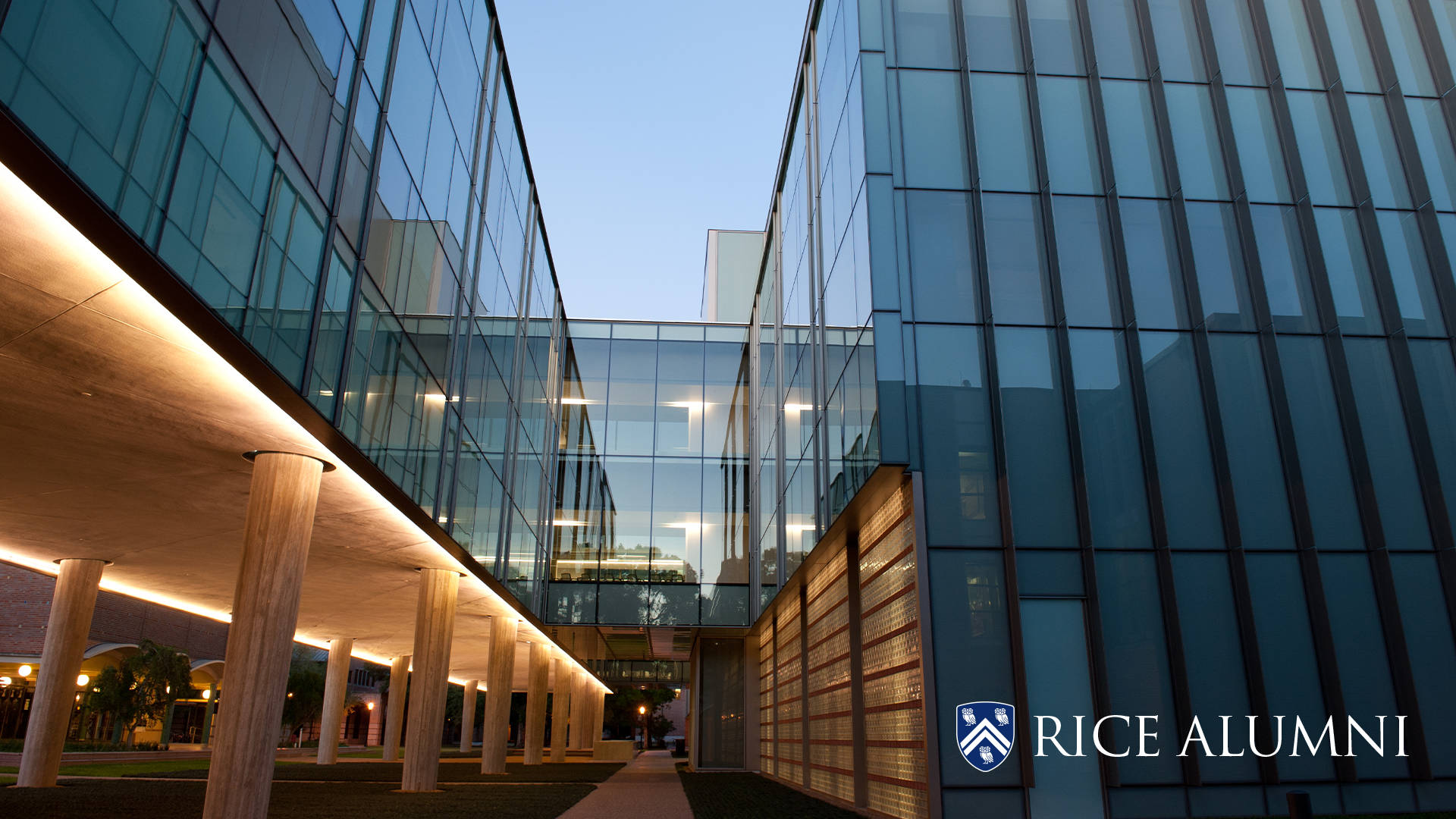 Edificiomoderno De La Universidad Rice. Fondo de pantalla