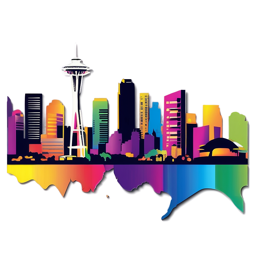 Modern Seattle Skyline Vector Png 06252024 PNG