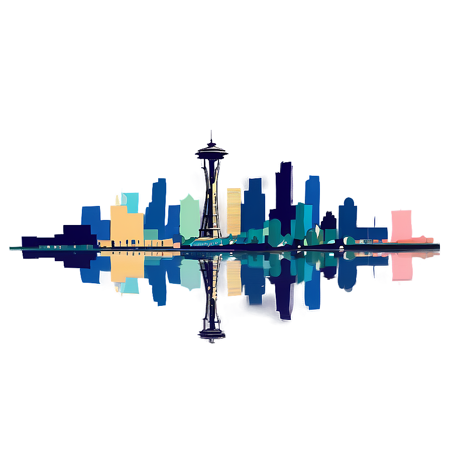 Modern Seattle Skyline Vector Png 06252024 PNG