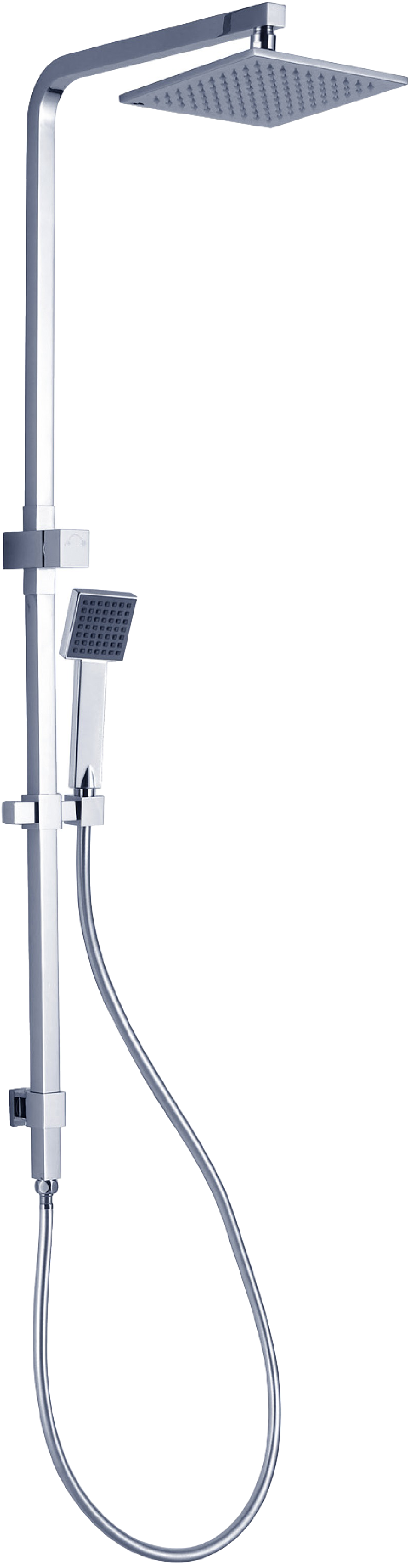 Modern Shower Systemwith Rainfall Headand Handheld PNG