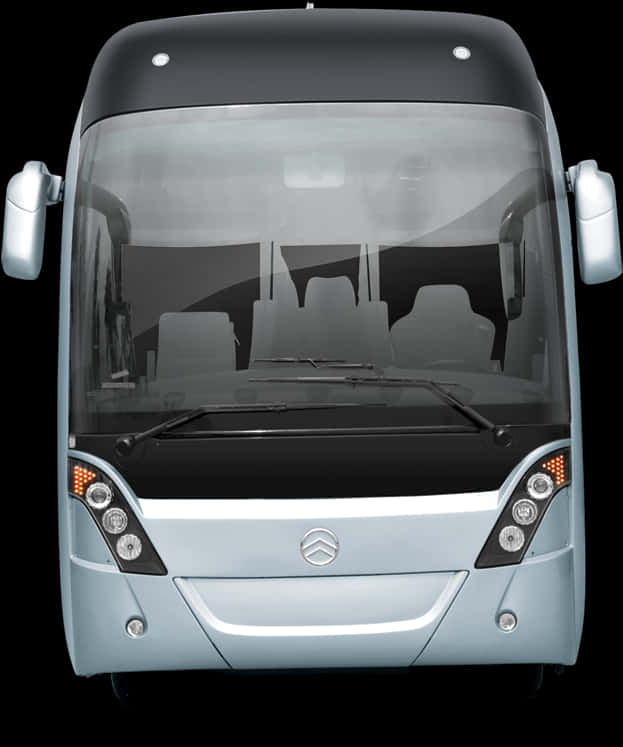 Modern Silver Bus Front View.jpg PNG