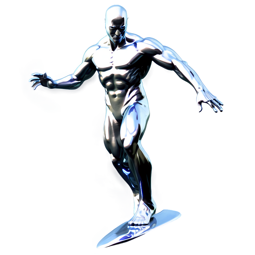 Modern Silver Surfer Artwork Png Npm PNG