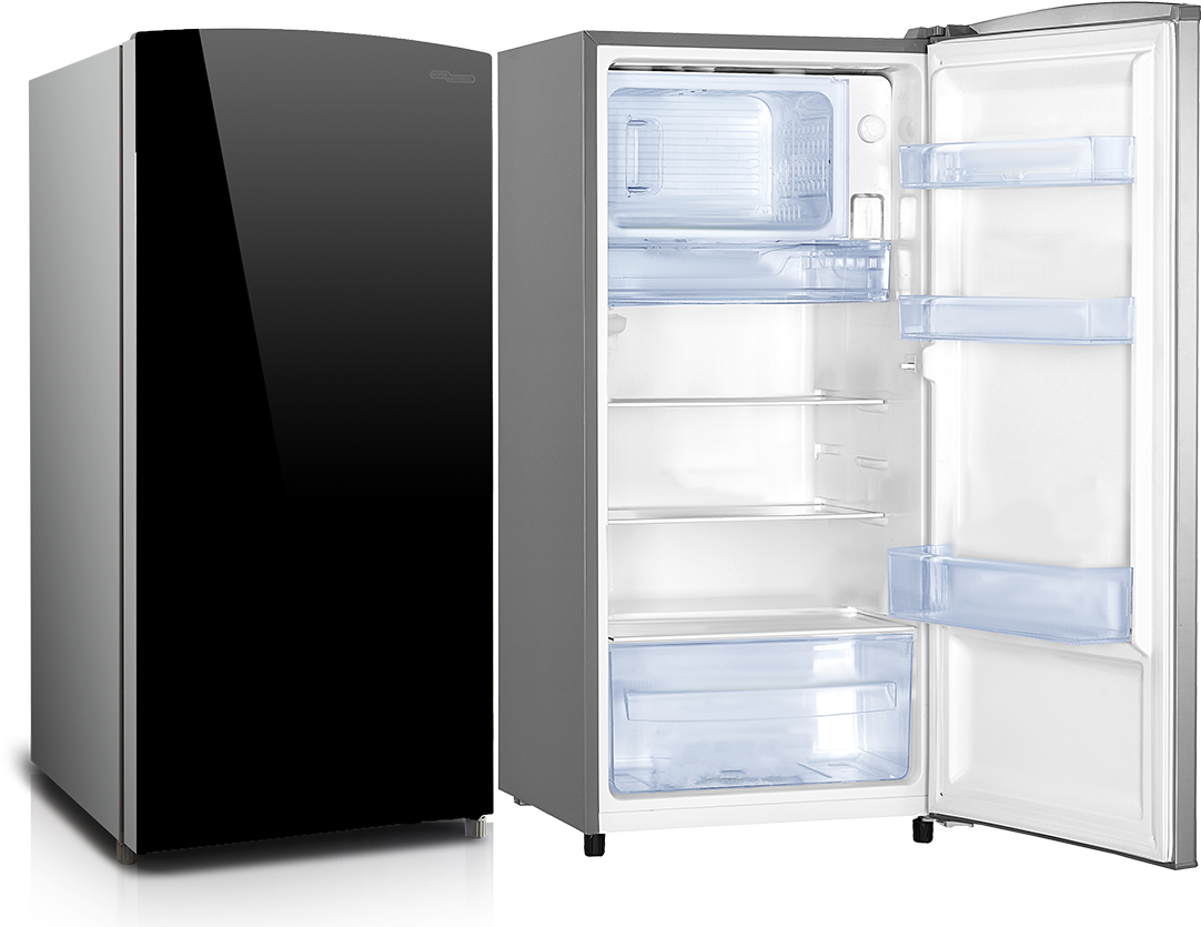 Modern Single Door Refrigerator Open PNG