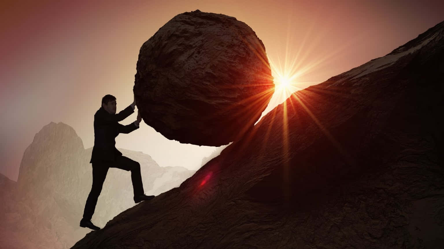 Modern Sisyphus Sunset Struggle.jpg Wallpaper