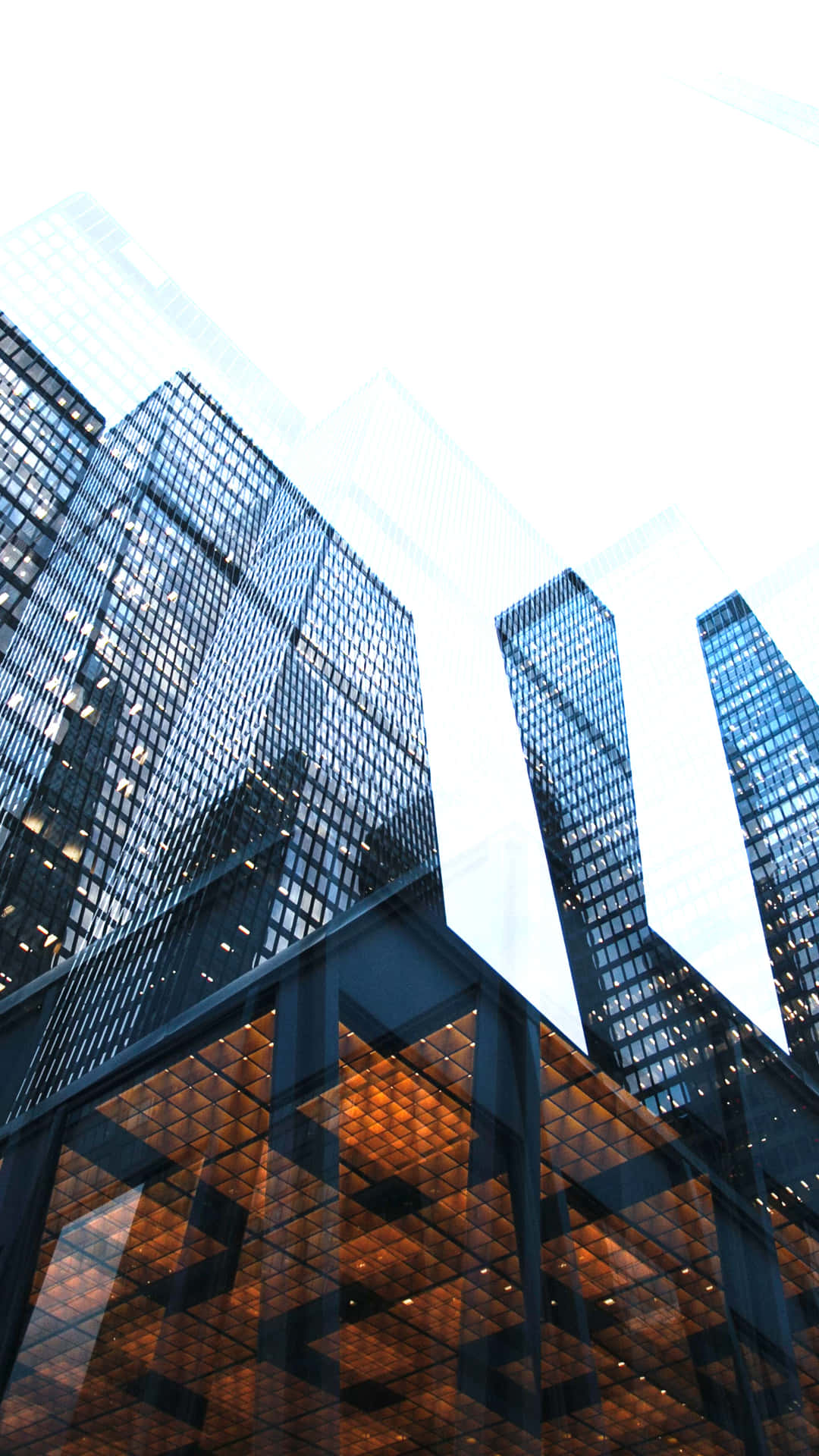 Modern Skyscrapers Glass Facades4 K Business Wallpaper
