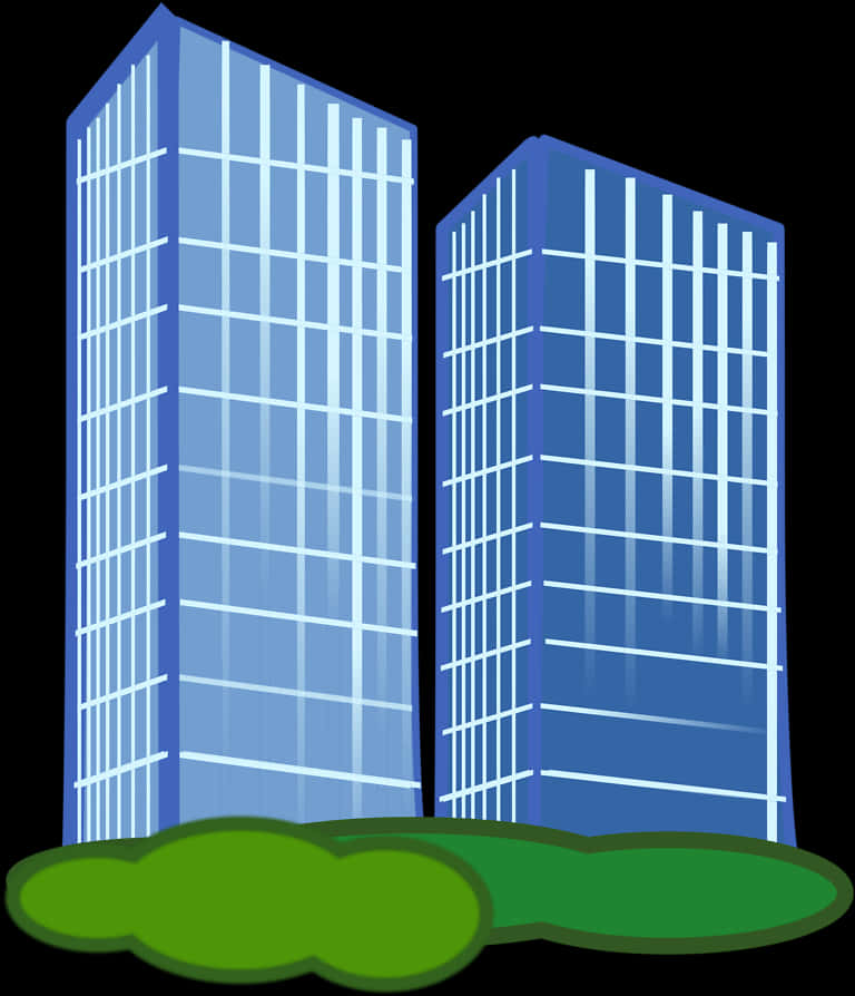 Modern Skyscrapers Illustration PNG